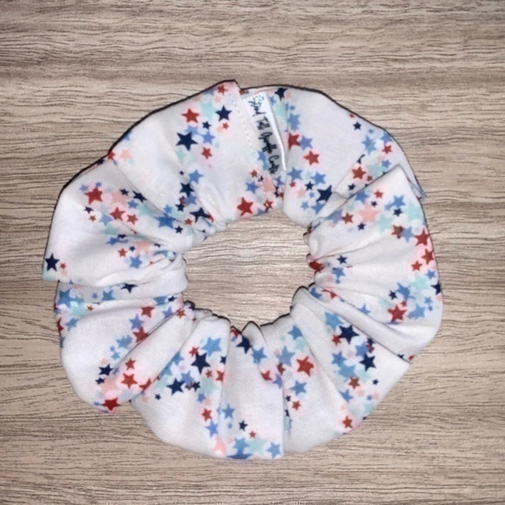 $7ea or 3/$15 mini stars white hair Scrunchie handmade new